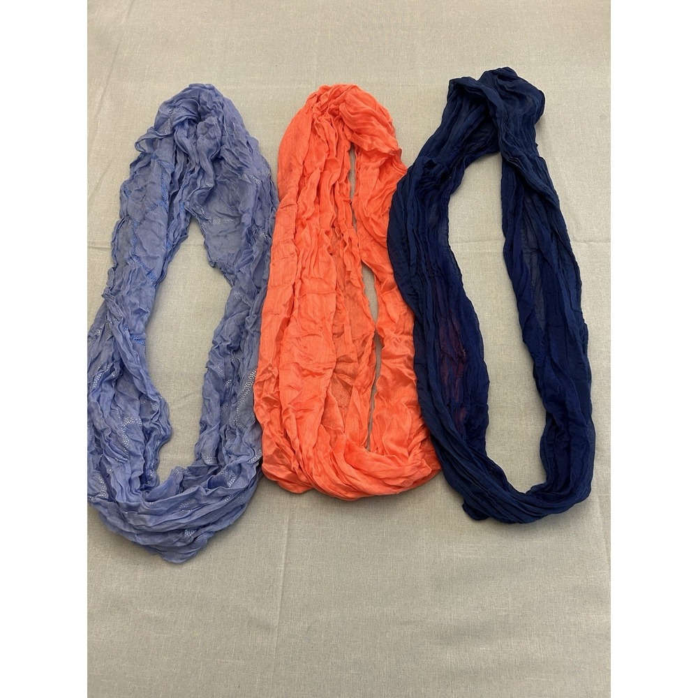 3 Beautiful Infinity Scarfs Solid Colors - image 1
